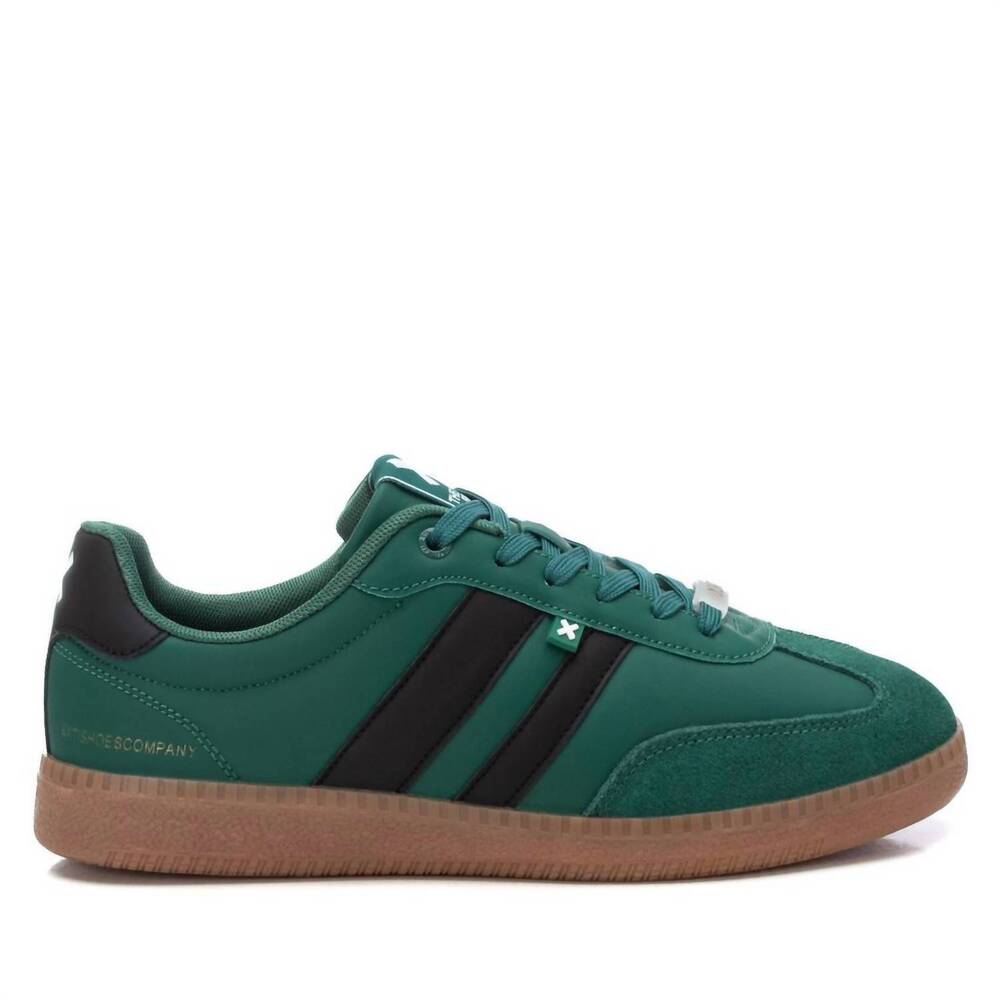 NEW XTI men's casual flat sneakers in green